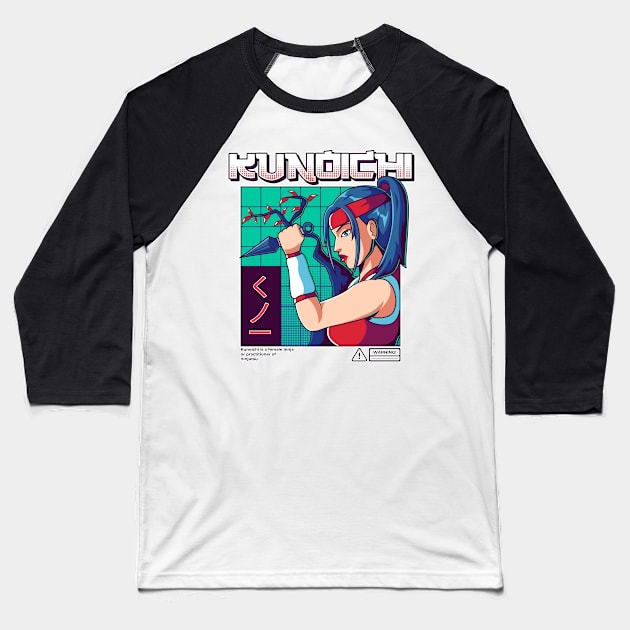 Kunoichi girl Baseball T-Shirt by madakusuma